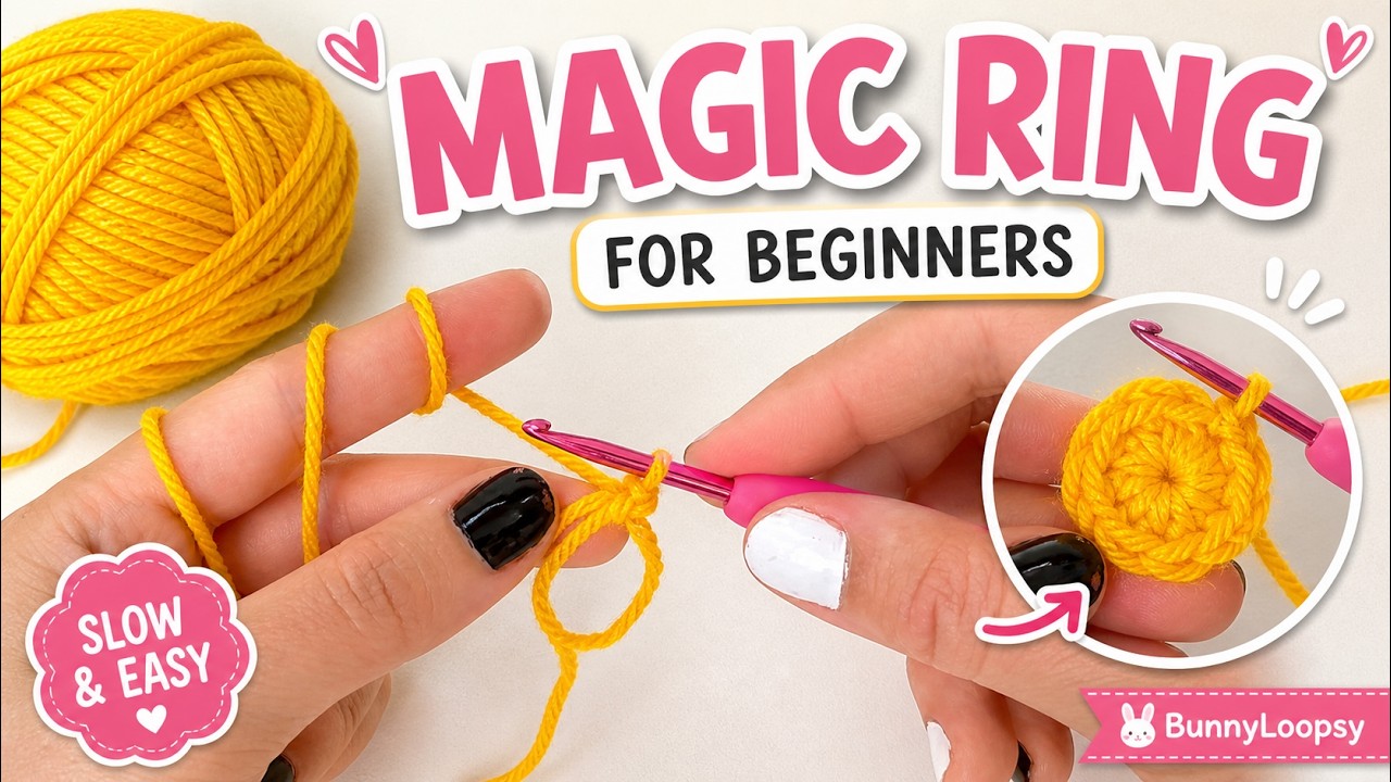 how to crochet a magic circle step by step ♡ EASY & SLOW crochet magic ...