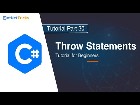 Throw Statements : C# - Part 30 | C# Tutorial