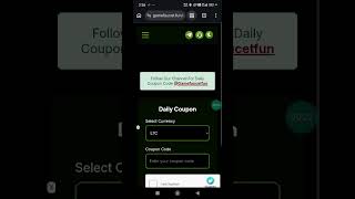Coupon Code Claim Crypto " Gamefaucet Earn LTC " BTC " SOL " Faucetpay Earn " #crypto #earncrypto