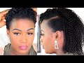 HOW TO SWITCH YOUR TWA IN 10 MINUTES  TO A NATURAL LOOKING MOHAWK USING CLIP INS | CURLS QUEEN