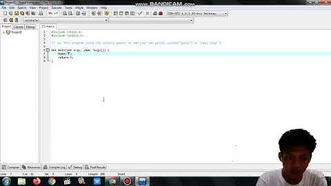 cara membuat nim dan nama menggunakan aplikasi DEV C++