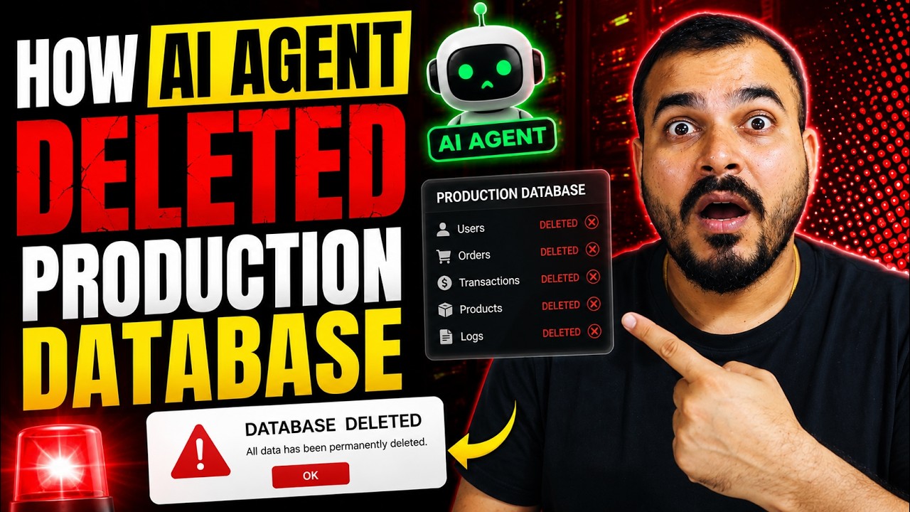 AI agent deleting production database illustration