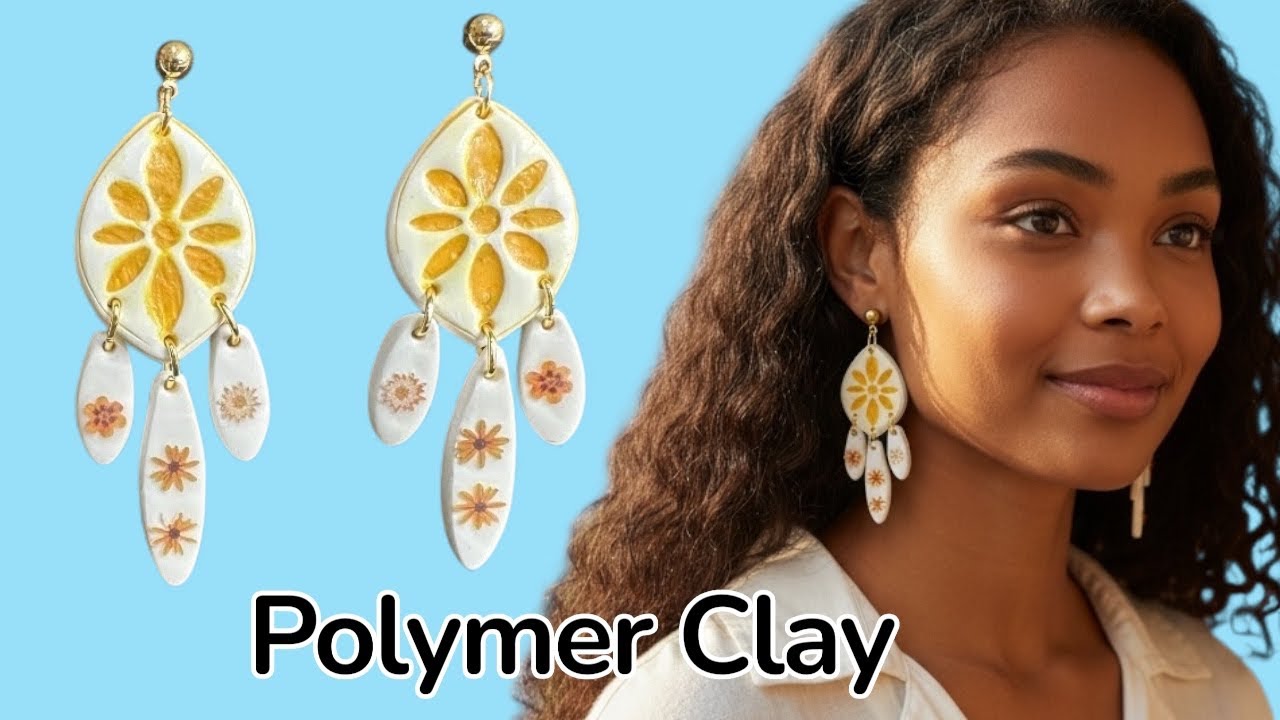 Простые серьги из полимерной глины, как сделать засыпку, 