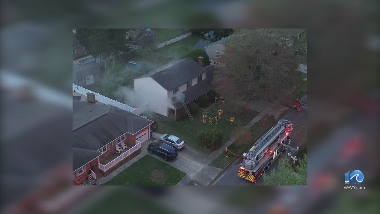 Two adults displaced in Virginia Beach house fire - YouTube