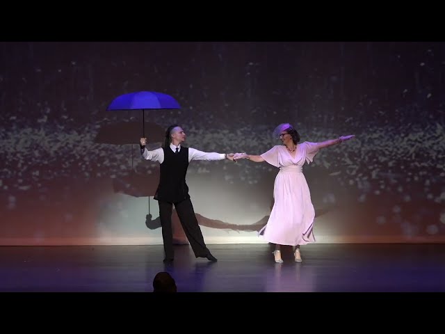 Marion Hofmann and Nick performing DANCING IN THE RAIN at the Puttin’ Ritz Ballroom  showcase, may 2025.
From Fred Astai