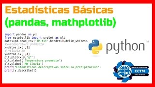 Python: Estadísticas básicas, rápido y fácil (Pandas, mathplotlib)
