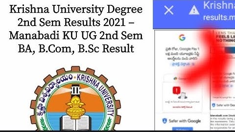 KRISHNA University 2nd SEMESTER RESULTS DECLARED 2021/Krishna University Degree Results Released//