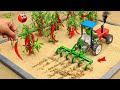 Diy mini tractor making agriculture cultivator for chilli farming  pough machine  sanocreator