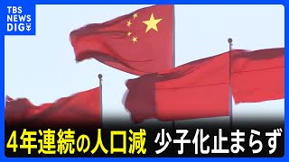 中国の人口が4年連続で減少　出生数も前年から162万人減少…少子化に歯止めかからず｜TBS NEWS DIG