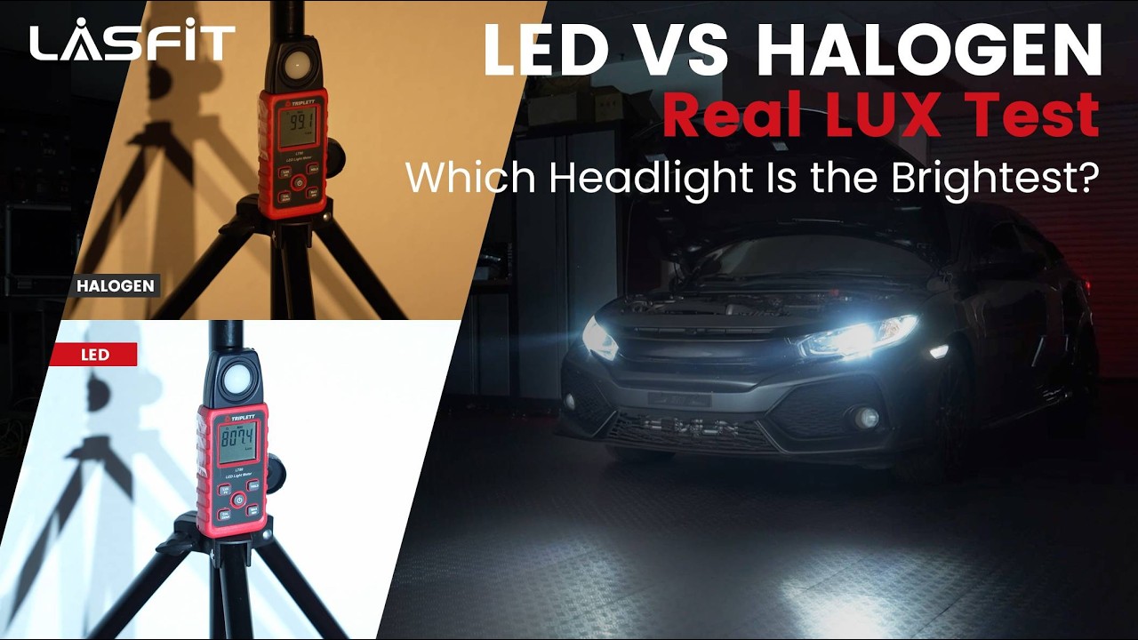 Галогенные фары против ярких светодиодных фар в Honda Civic | Посмотрите на настоящую разницу в к...