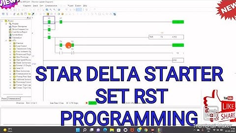 STAR DELTA Starter PLC Ladder Logic in delta PLC, Delta PLC Programming in hindi/ SET ,RST/WPL Soft.