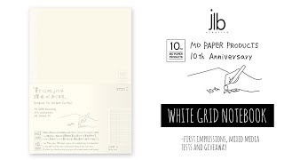 MD 10th Anniversary WHITE GRID notebook - review, FI + Giveaway!