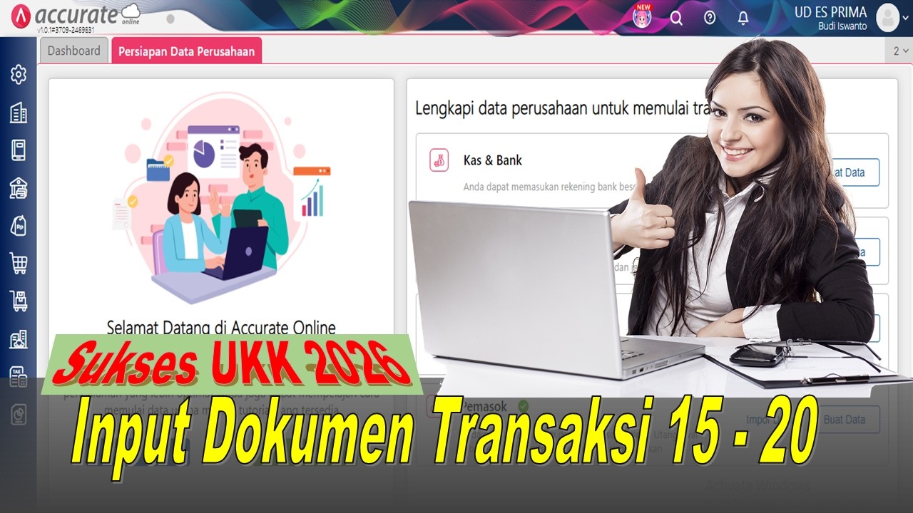 Pembahasan UKK Akuntansi SMK 2026 UD Es Prima –Input Dokumen Transaksi 16 –20 di Accurate Online (5)