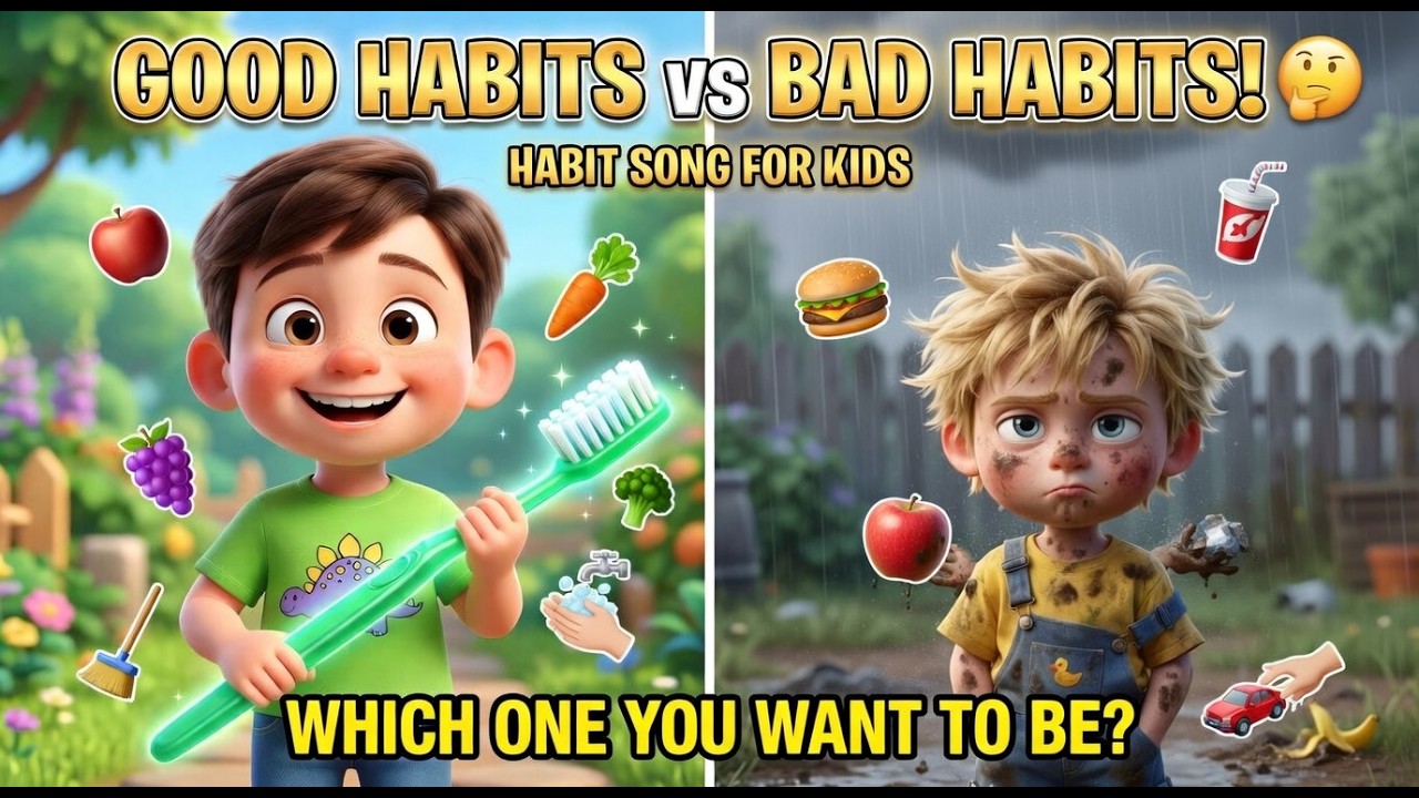 Good Habits vs Bad Habits Song for Kids! | Nursery Rhymes and Learning ...