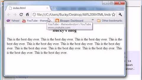 XHTML and CSS Tutorial - 19 - text-align and Changing Background Color