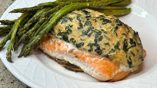 Stuffed Salmon with Crabmeat and Spinach