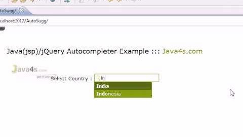 Java4s.com :: Autocomplete Jquery Java/Jsp Example and Tutorial