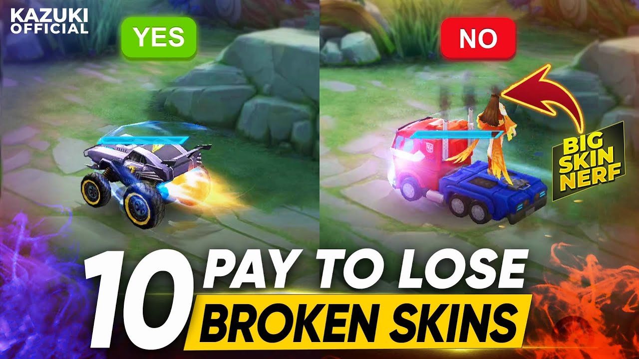 10 BROKEN SKINS THAT NERFS YOUR HERO | PAY TO LOSE | MOBILE LEGENDS