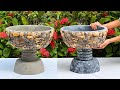 Amazing Ideas From Pebble Mosaic - Make Beautiful Cement Flower Pot To Decorate Your House