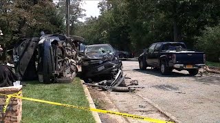 Infant, 3 adults hospitalized after wild Long Island crash