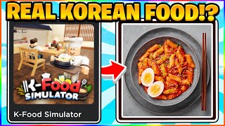Get FREE REAL Korean Food by Playing Roblox K-Food Simulator!?