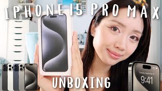 iPhone 15 Pro Max 📱 (Blue Titanium) Unboxing | First impressions + 12 pro max comparison