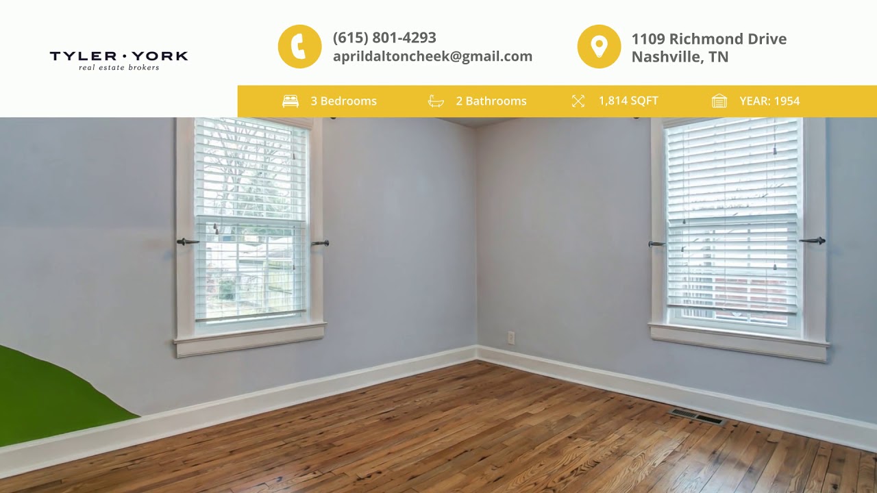 1109 Richmond Dr., Nashville, TN 37216 House for Sale YouTube