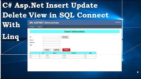 Asp.Net c# || Insert Update Delete and View With Sql Server Database connect linq