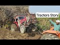 Tractors Story | Badly mud stuck Tractors trolley | Tractors together pulling trolley