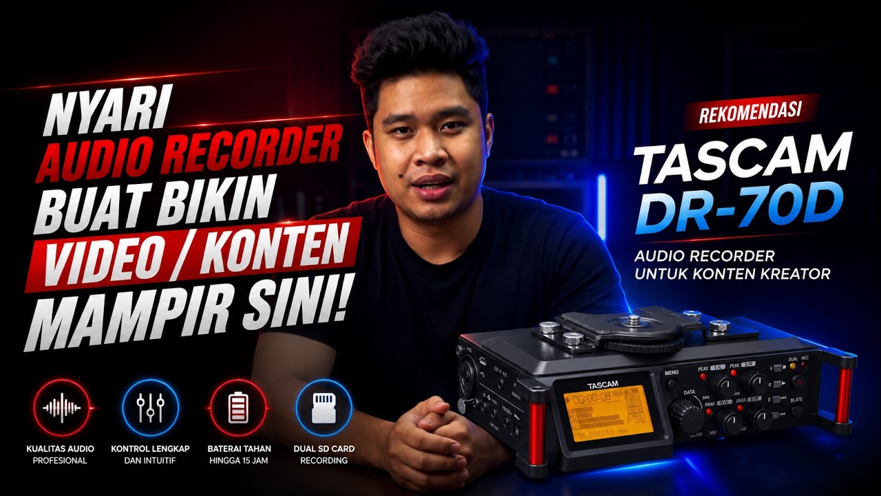 AUDIO RECORDER WEDDING, BIKIN FILM, VIDEO COMMERCIAL JADI GAMPANG - TASCAM DR-70D