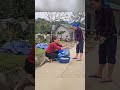 #Eps003 Traditional fishing techniques. The girl caught a large school of fish to sell at the market