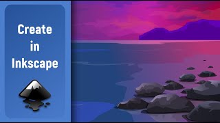 Speed Art Inkscape 1.0: Stones in the evening sea