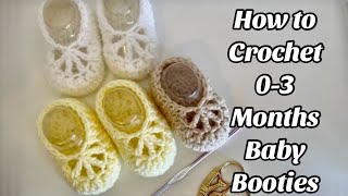 HOW TO CROCHET SIMPLE BABY SHOES/BOOTIES 03 MONTHS