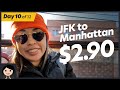 JFK to Manhattan cheapest way possible → Day 10 of 12 Days of Transit Vlogmas 2023