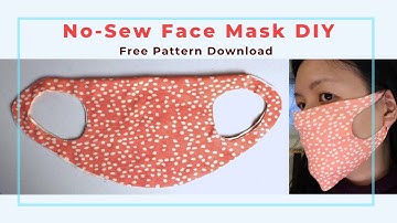 Easy No-Sew Face Mask DIY from a T-shirt, interlocking knit, or fleece (free pattern download)