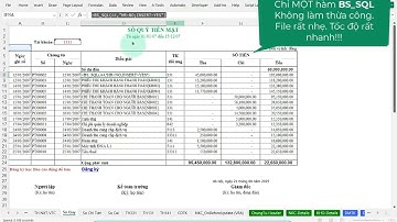 Báo cáo động trong Excel chỉ dùng một hàm BS_SQL của Add-in A-Tools