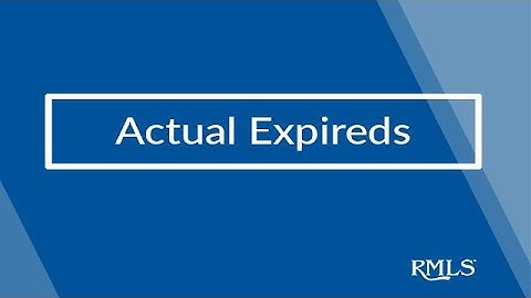 Actual Expireds Tutorial