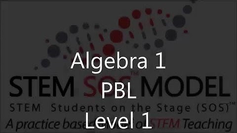 PBL Algebra 1 Level 1 Video