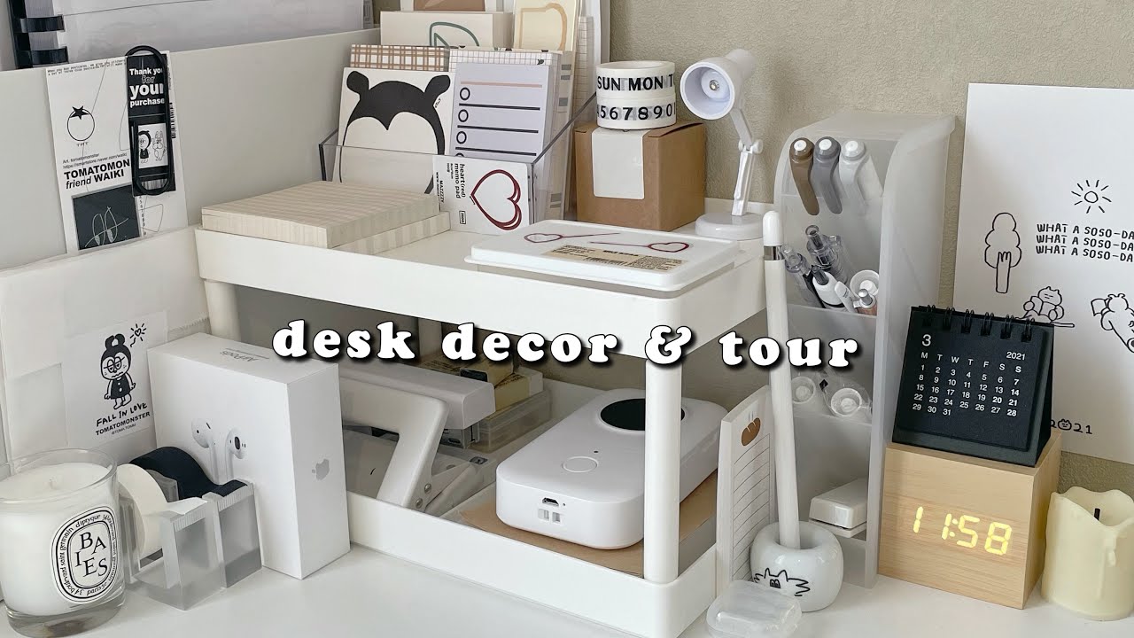 desk tour, decor & organisation | 책상 소개 | 机紹介 | 桌书分享
