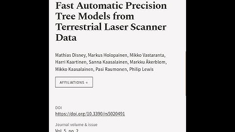 Fast Automatic Precision Tree Models from Terrestrial Laser Scanner Data | RTCL.TV