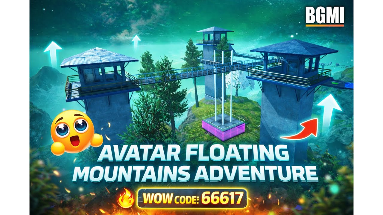 AVATAR FLOATING MOUNTAINS 😱 | BGMI WOW Mode Parkour Adventure 🔥 | WOW Code 66617