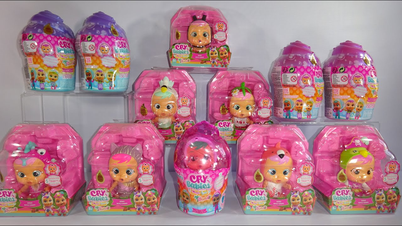 UNBOXING Cry Babies Magic Tears Tropical Shiny Shells and Beach Babies ...