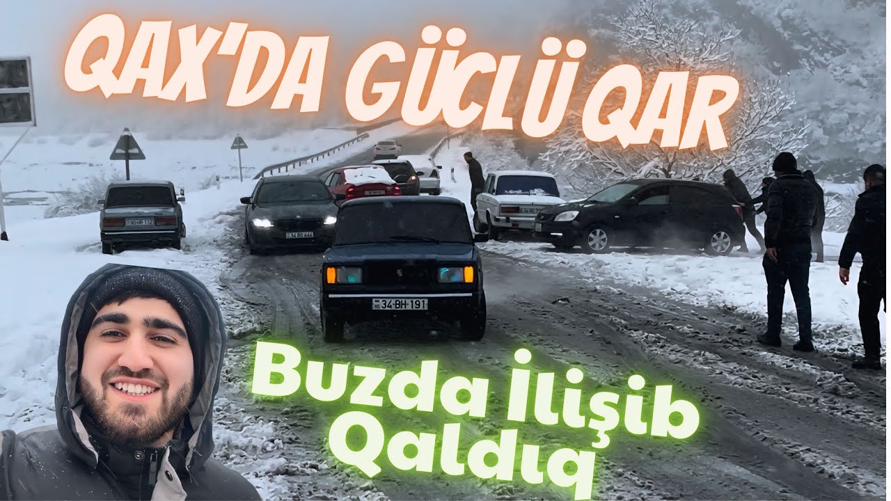 GÜCLÜ QAR YAĞDI MAŞINLAR YOLDA QALDI (Qax, İlisu)