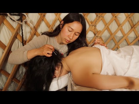 ASMR Tracing & Drawing on Skin, Acupoint Massage on Back, Arms, Legs, Feet & Scalp (Real Person)