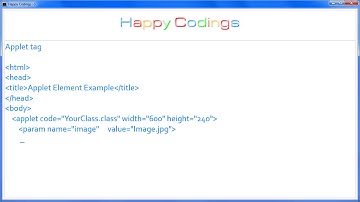HTML | Applet tag