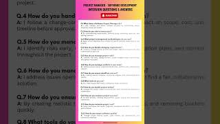 Project Manager Interview Questions & Answers (Software Development) – Quick Guide!