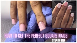 HOW TO: Short Acrylic Nails  For Beginners  | PERFECT SQUARE