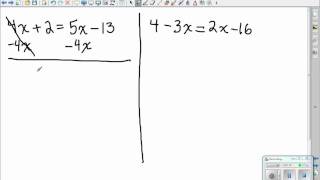 Solving Equations - Variables on Both Sides