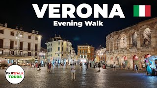 Verona, Italy Evening Walking Tour - 4K - with Captions