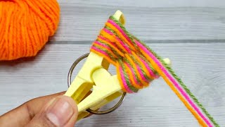 Amazing 3 Beautiful Woolen Yarn Flower making ideas with Cloth Pin | Easy Sewing Hack